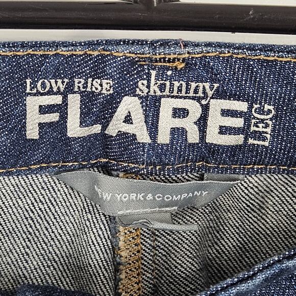 Vintage Y2K Low Rise Skinny Flare Jeans Womens Size 8 NY & Co Denim Hip Hugger - Picture 6 of 8